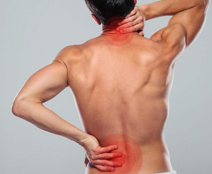 A person suffers from spinal osteochondral disease